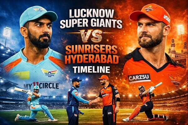 Lucknow Super Giants vs Sunrisers Hyderabad Timeline